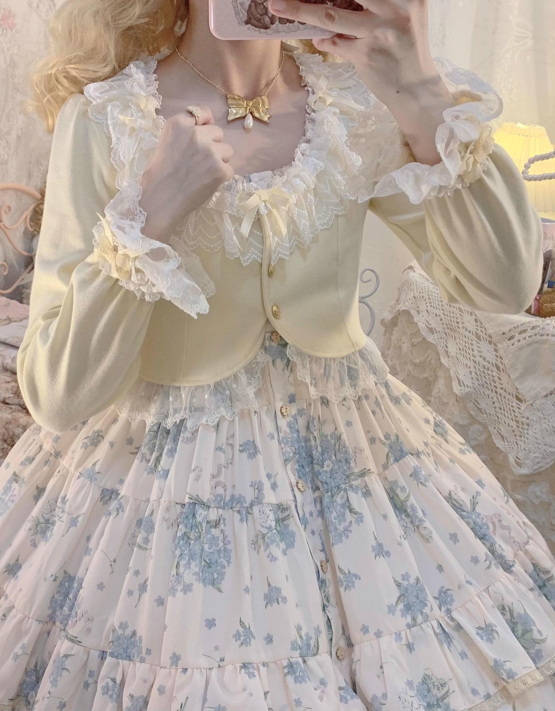 Unideer - Prelude - Elegant Lolita Bolero Jacket with Lace Ruffle Frill