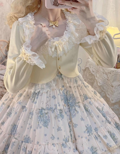 Unideer - Prelude - Elegant Lolita Bolero Jacket with Lace Ruffle Frill