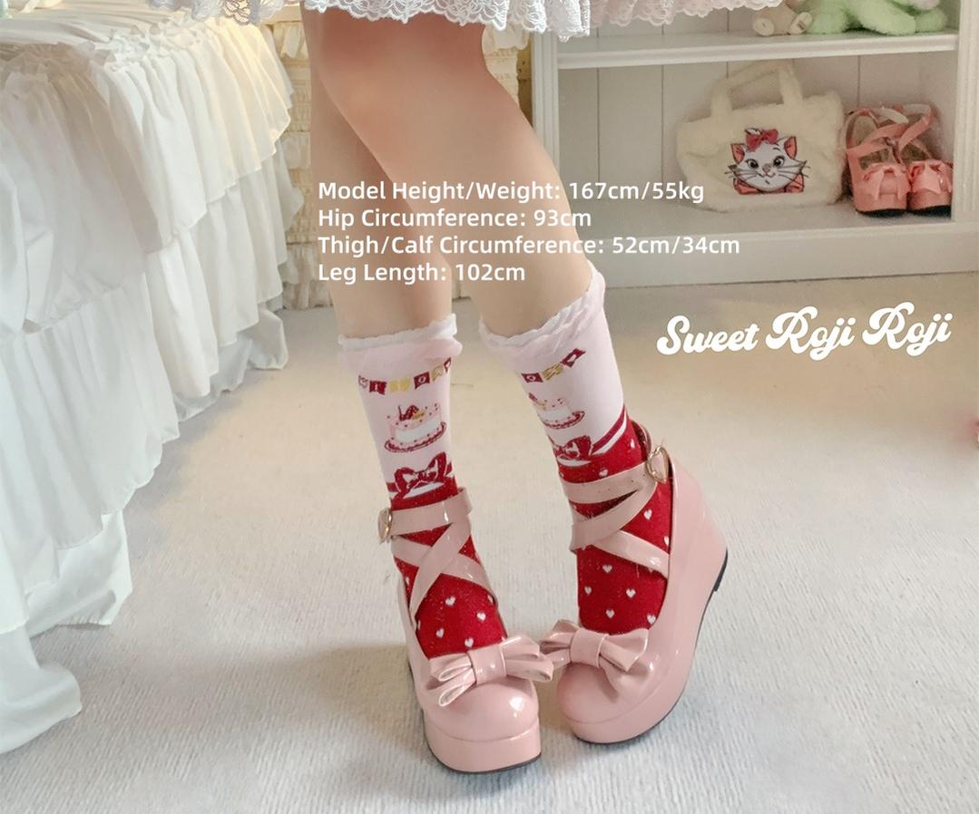Roji Roji - Sweet Lolita Socks Cake Pattern Winter Socks