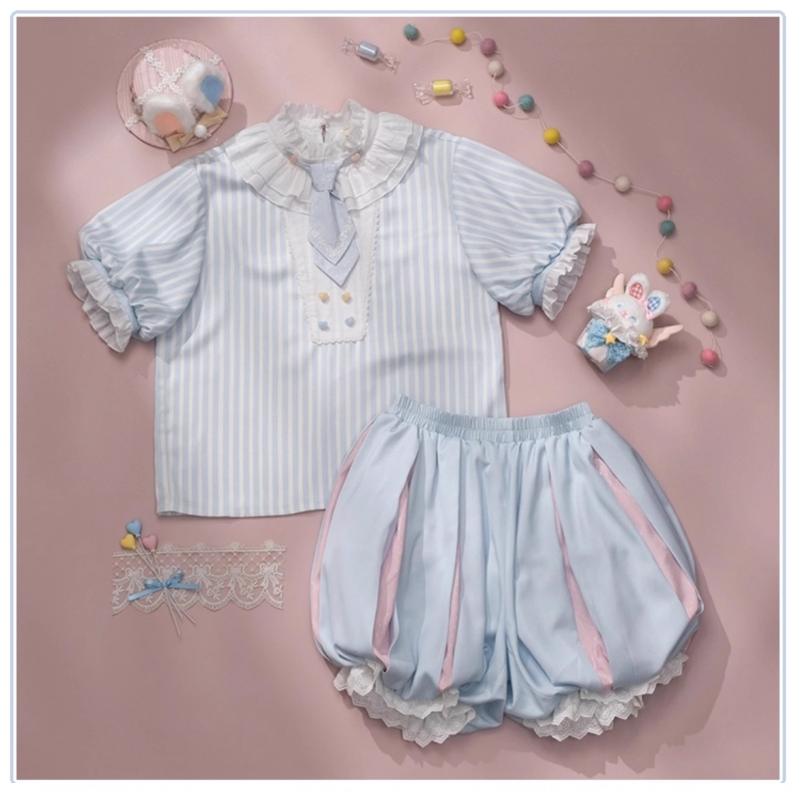 Forest Fluorescent Carps - Ouji Lolita Suit Circus Prince Shorts and OP Dress