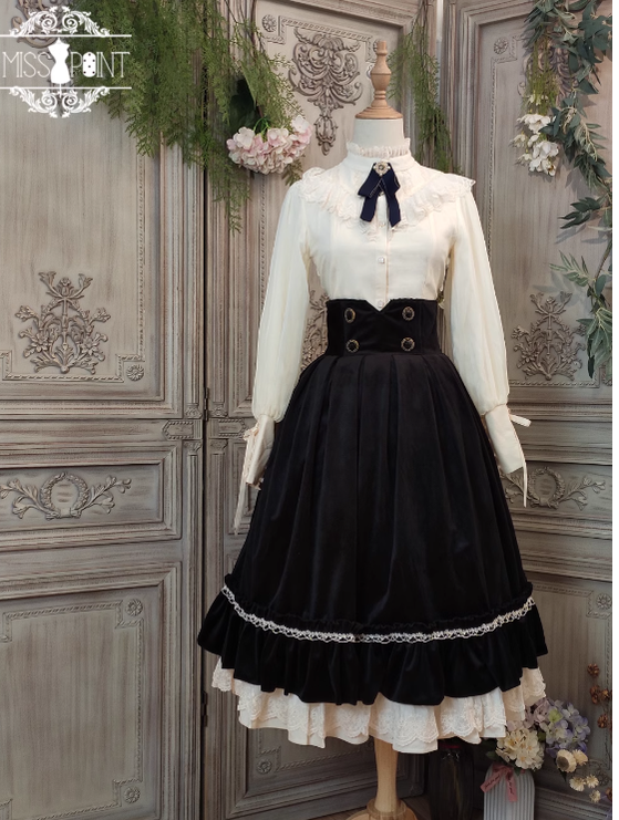 Miss Point - Rose Doll - Elegant Lolita Skirt High Waist Fishbone SK