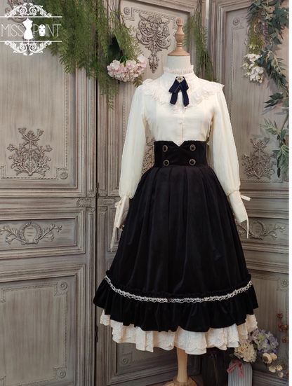 Miss Point - Rose Doll - Elegant Lolita Skirt High Waist Fishbone SK