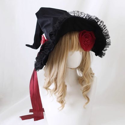 Xiaogui - Halloween Gothic Lolita Witch Hat Bow Velvet BNT