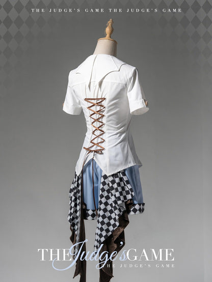 Forest Fluorescent Carps - The Judge's Game - Light Blue Ouji Lolita Shorts, Short Sleeve Shirt