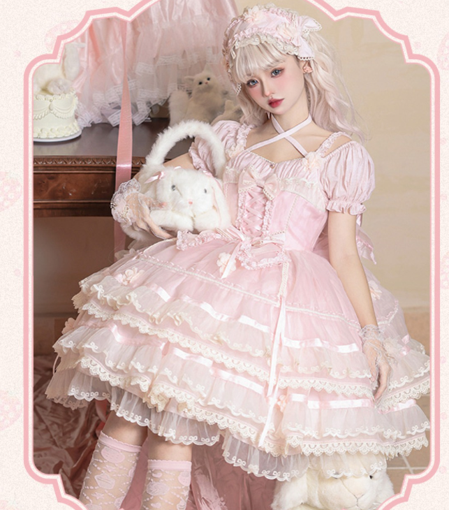 Puppets and Doll - Sweet Lolita OP Dress Multicolor