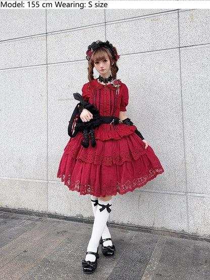 Miss Point - Forest Waltz - Classic Lolita Tiered Skirt Multi-layer Embroidered SK