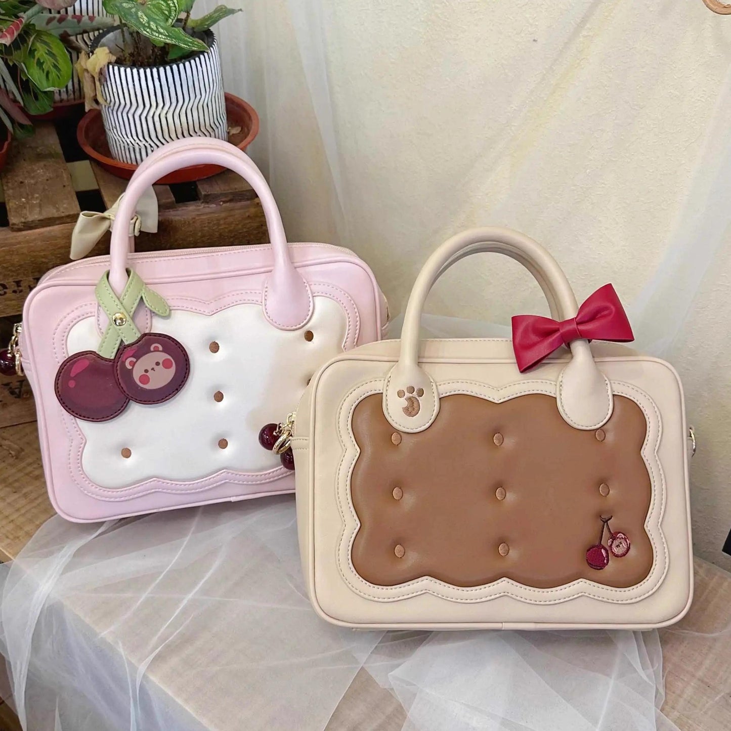 Morning Glory - Kawaii Lolita Bag Cherry Biscuit Shoulder Crossbody Handbag