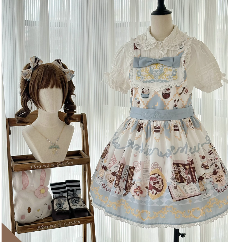 Sweet Dream Sheep - Alice Cat - Printed Kawaii Lolita Dress