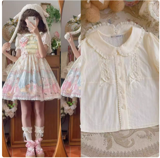 MeowMeow - Sheep Pattern Waltz Princess Lolita JSK Salopette