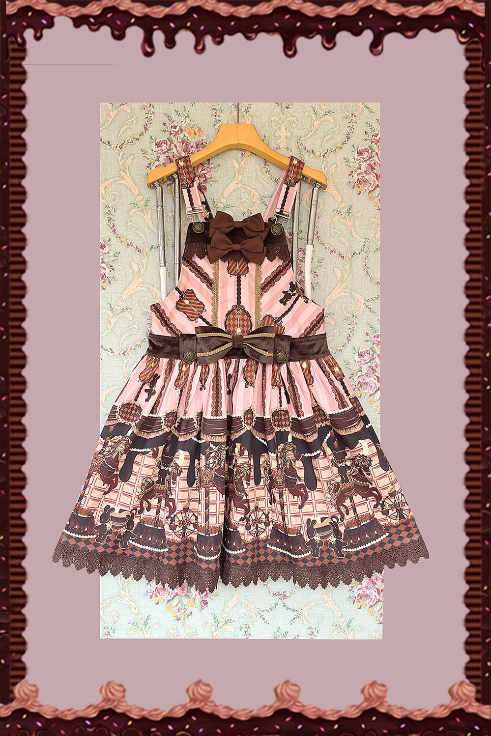 Infanta - Chocolate Carousel - Kawaii Lolita Salopette Dress Set