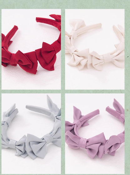 ZJstory - Sonnet Summer - Sweet Lolita Accessory Set Bow KC Hairband Waist Tie