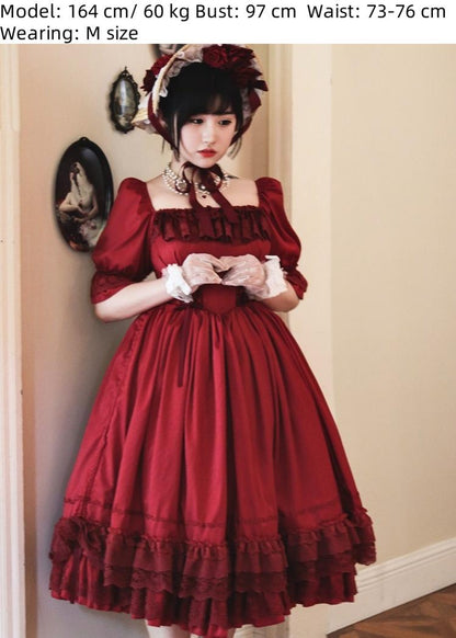 Sweet Wood - Nyx's Kiss - Plus Size Classic Lolita Short-sleeved OP Dress
