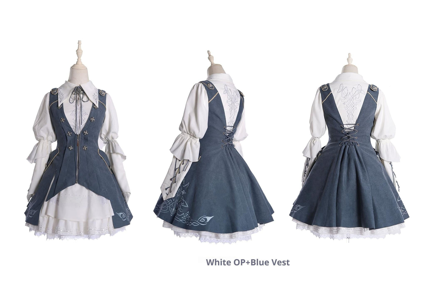 Wuyuzhe - Dragoon Knight 1.0 Version - Western Fantansy Style Suit Embroidery Dress Set Double-Sided Vest