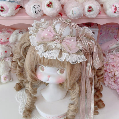 Cheese Cat - Sweet Lolita Cake Top Hat Handmade Lolita Accessory