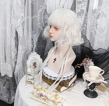 Pippi Palace - Lolita Curly Wig White Braid Wig