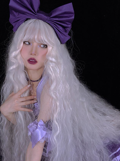PippiPalace - White Moonlight - Elegant Long White Curly Lolita Wig