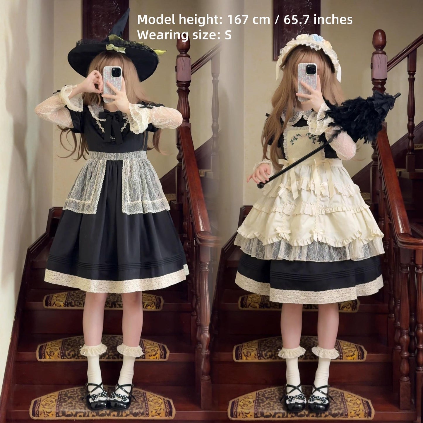 Uncle's Workshop - Mist among Flowers - Sweet Lolita OP Ruffles Lolita Apron and KC