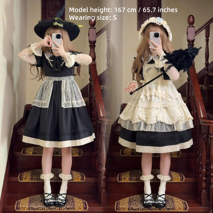 Uncle's Workshop - Mist among Flowers - Sweet Lolita OP Ruffles Lolita Apron and KC