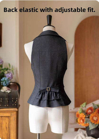 Forest Wardrobe - Forest Contract - Classic Lolita Striped Vest, Elastic Waist