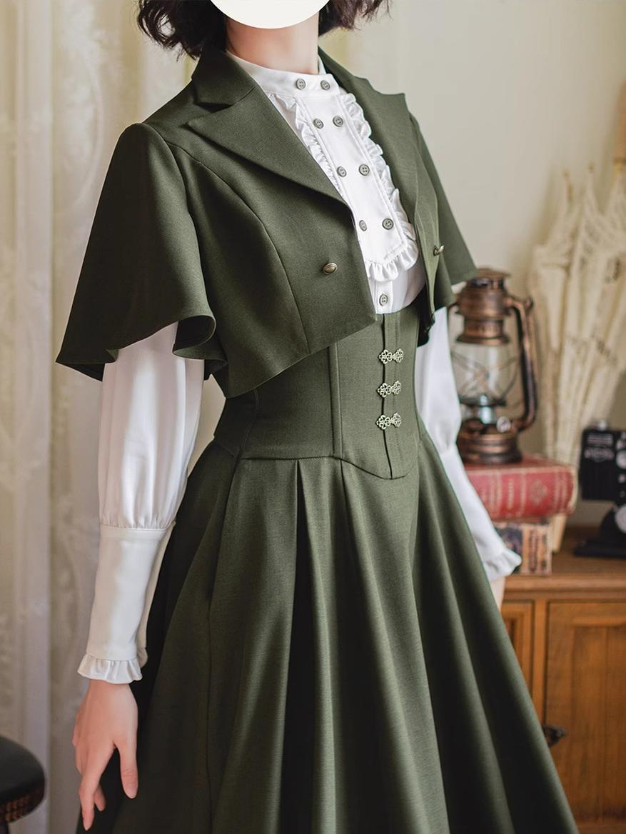 Forest Wardrobe - Vintage Lolita Fishbone Halter SK, Autumn Jacket