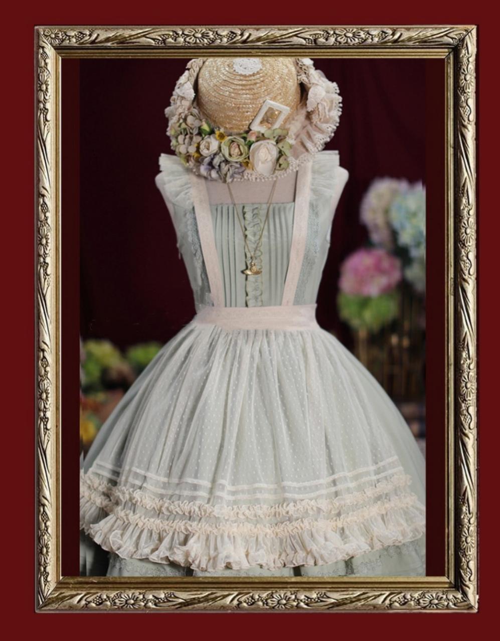 Tiny Garden - Nocturne Reminiscence - Elegant Lolita JSK Dress Multi-Wear Apron Dress Set
