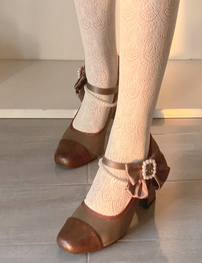 Pure Tea For Dream - Transatlantic Love Poem - Sweet Elegant Lolita Mid-Heel Daily Shoes