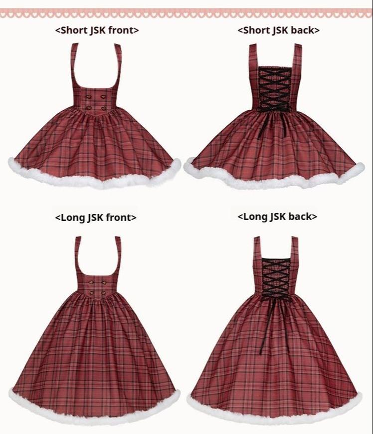 With PUJI - Wish Date - Twins Lolita Fishbone Bust-supporting JSK Winter Scarf-Cape