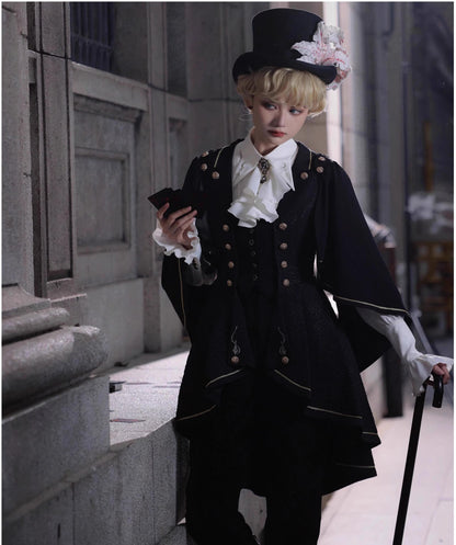 SilentMars - Fallen Moon Rule - Military Lolita Shirt Set Retro Knight Style Blouse