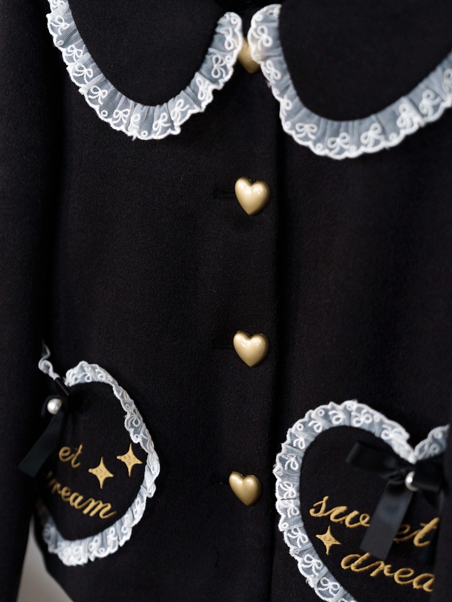 Dream Magic Box - Milk Puff - Winter Fleece-lined Sweet Lolita Coat, Detachable Collar