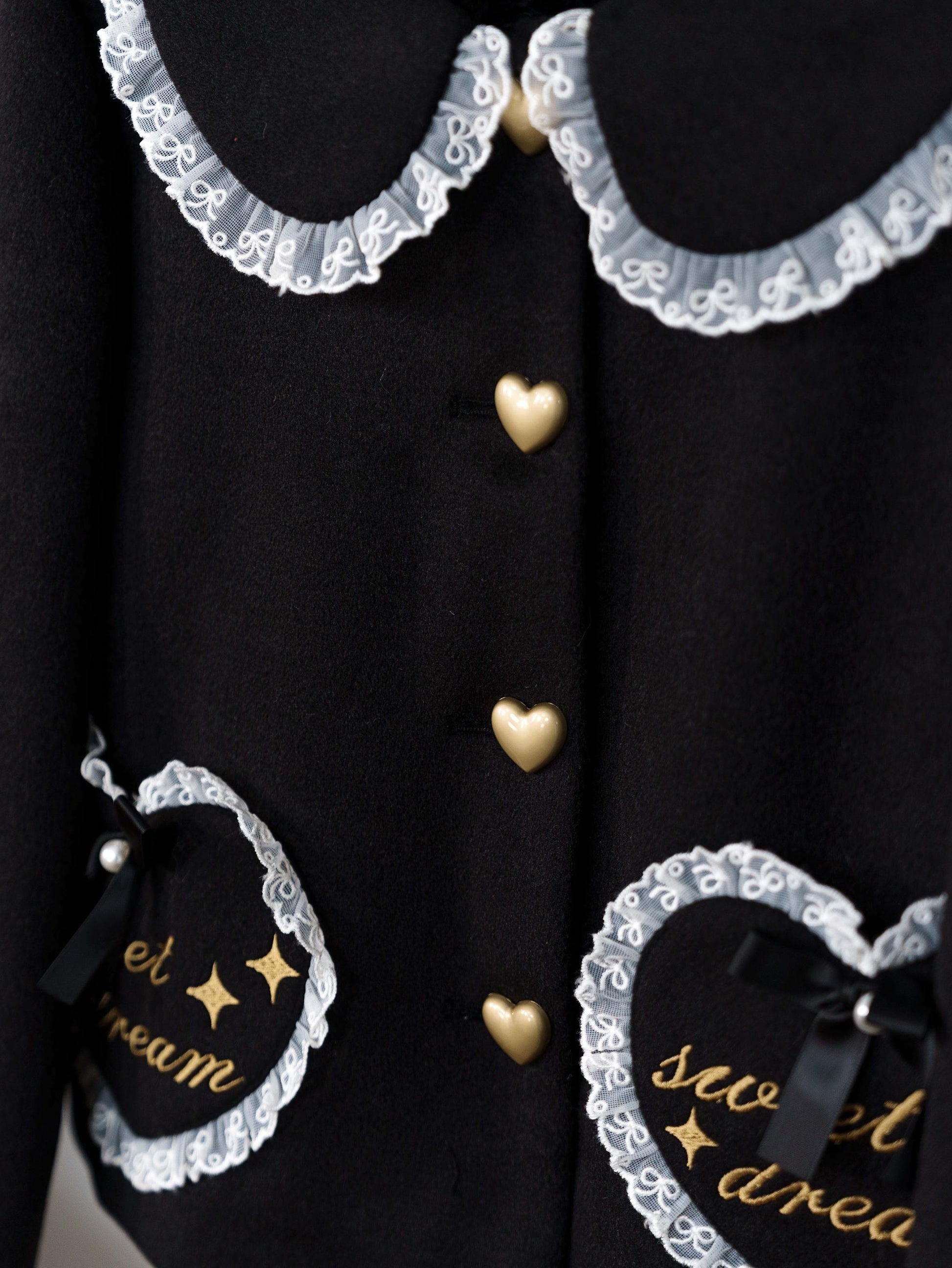 Dream Magic Box - Milk Puff - Winter Fleece-lined Sweet Lolita Coat, Detachable Collar