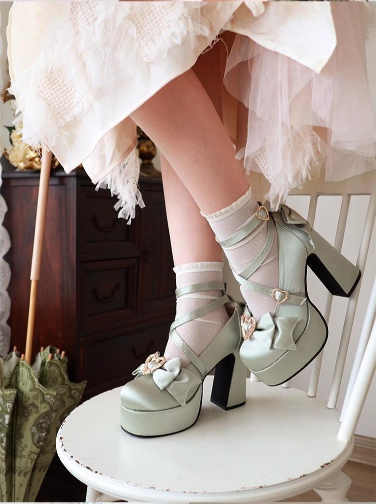 Cheesecake - Mousse Heart - Sweet Lolita High Heel Shoes Mary Jane Love Heel Shoes