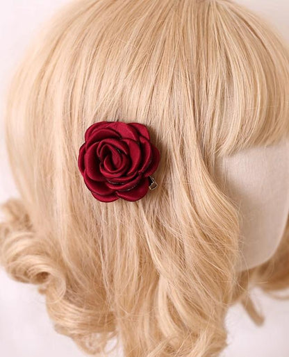Xiaogui - Retro Lolita Brooch Rose Hairpins Flower Headdress