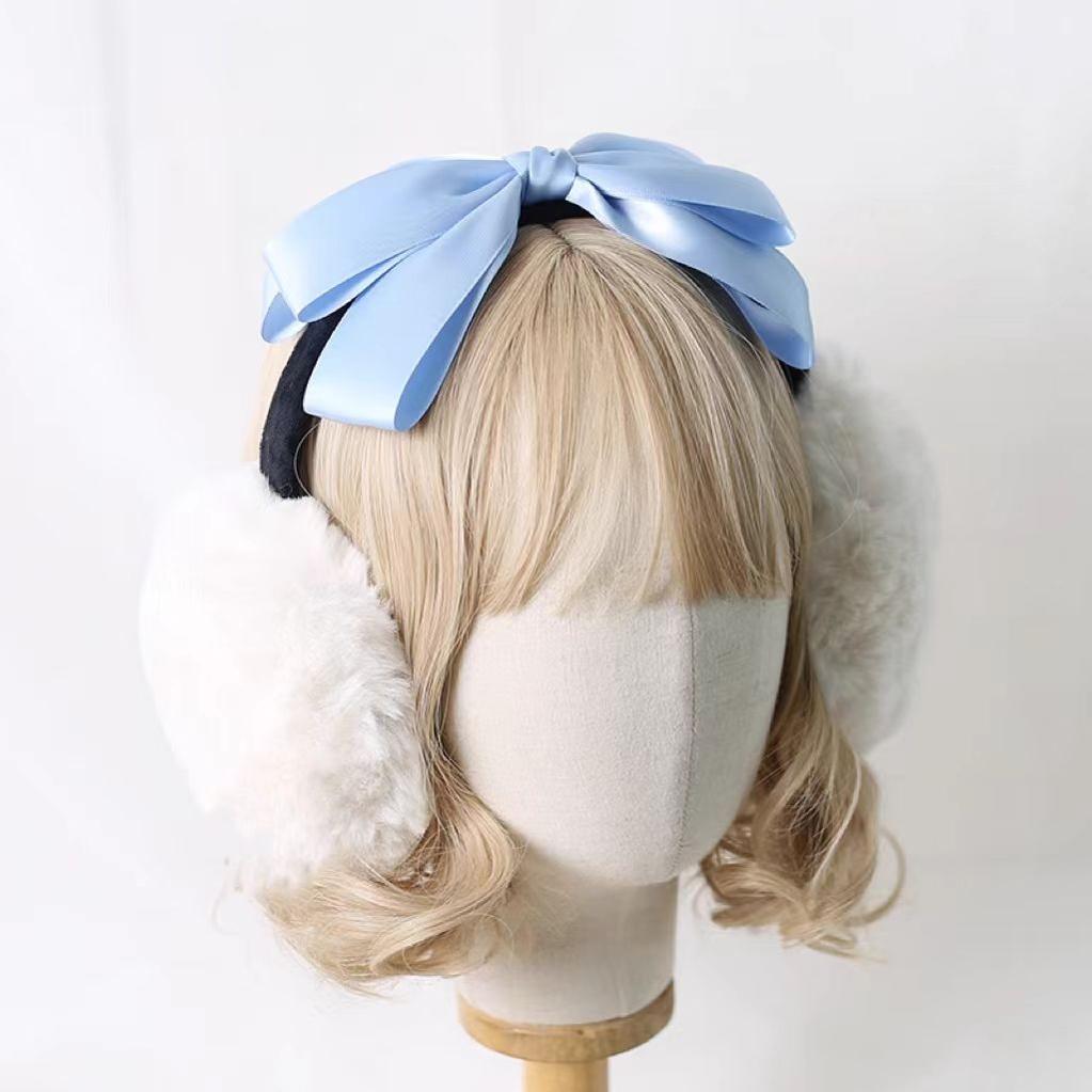Xiaogui - Winter Lolita Earmuff Bow Plush Earmuff Ear Protector