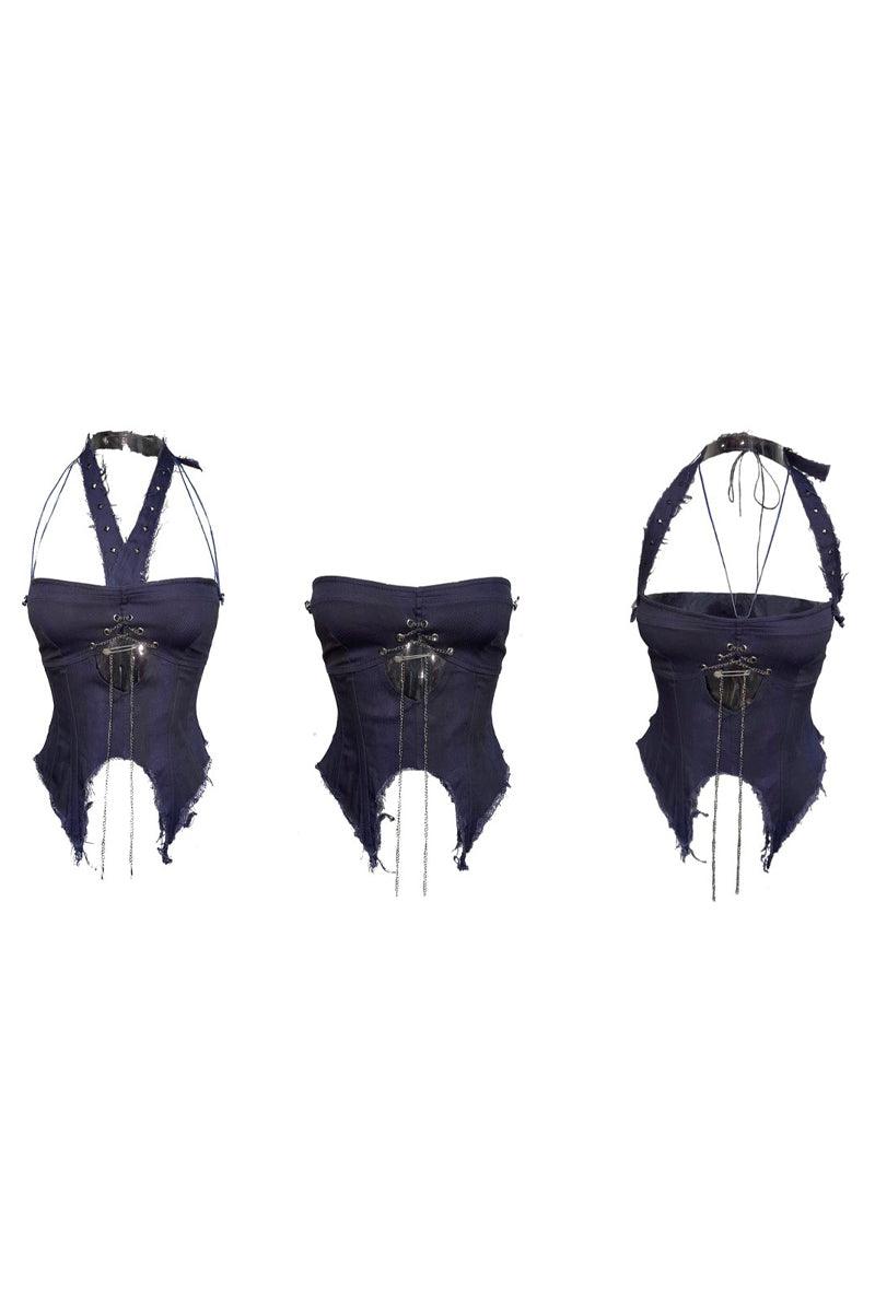 Denim Three-Way Corset Top