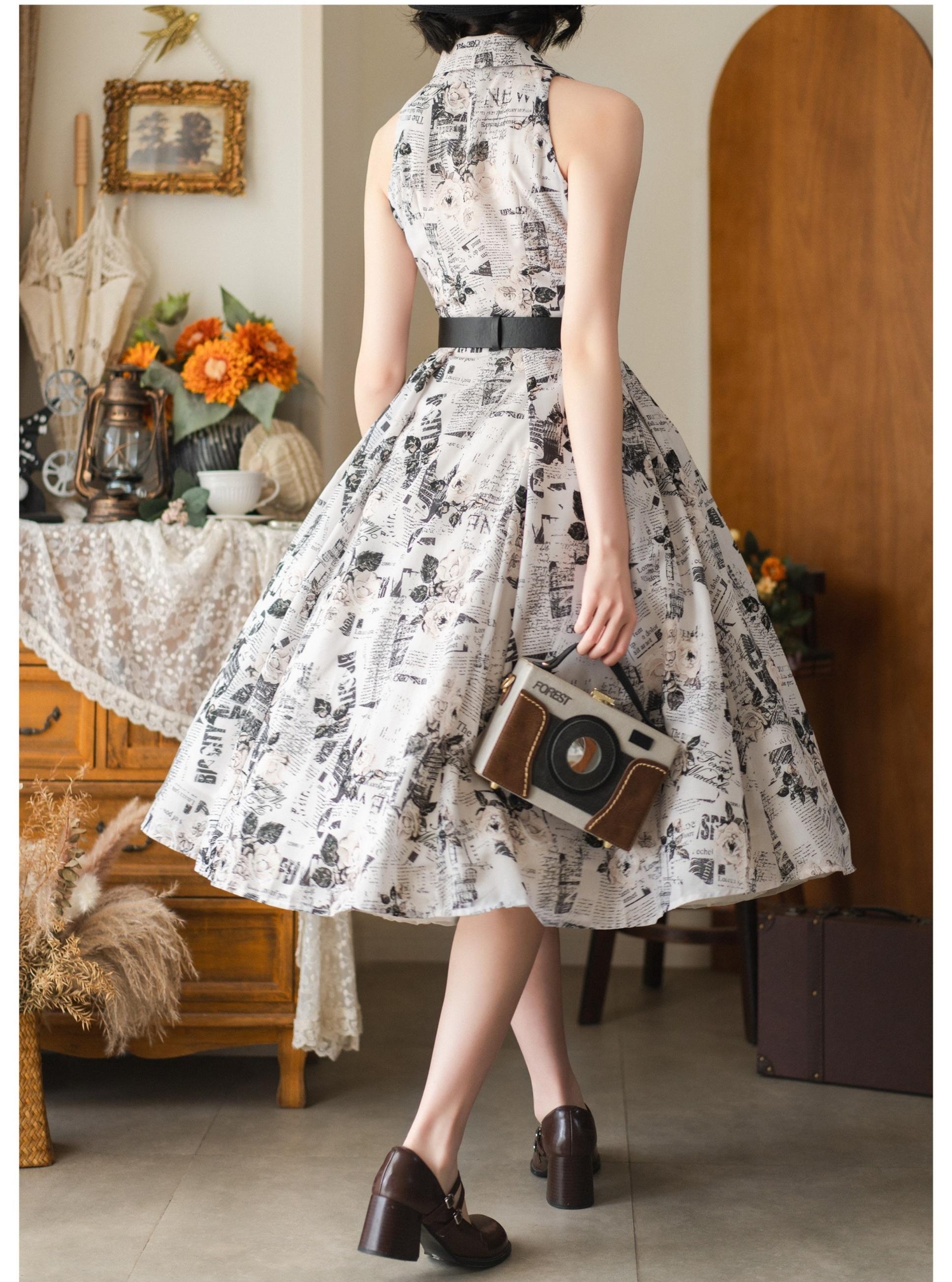 Forest Wardrobe - Afternoon Forest - Vintage Lolita Halter-neck JSK Dress in French Style