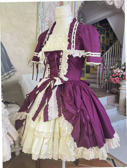 Lace Garden - Miss Rella - Vintage Retro Lolita OP Dress, Custom Sizes