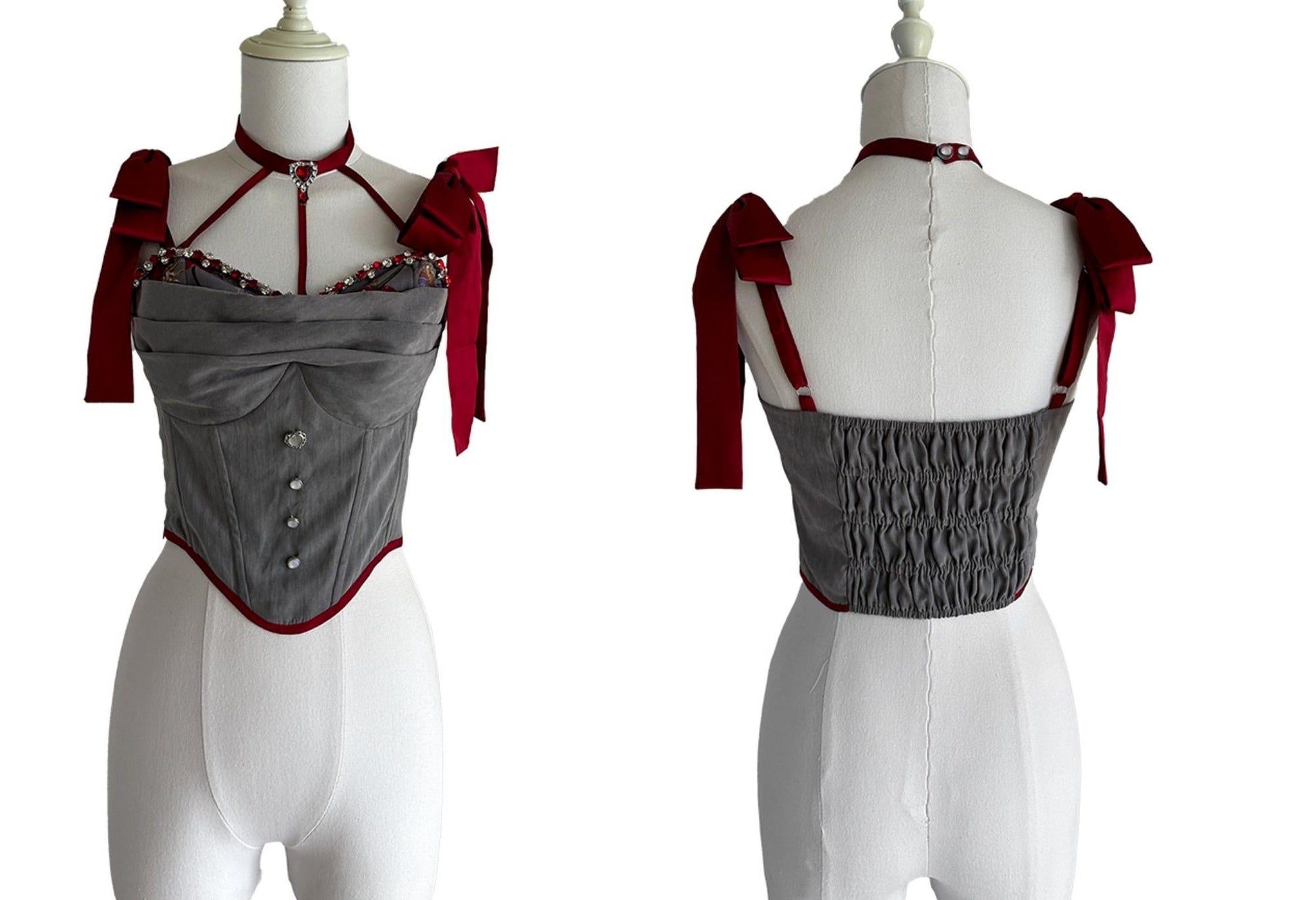 Gloaming - Sweet Lolita Cherry print Short Sleeve OP and SK Set