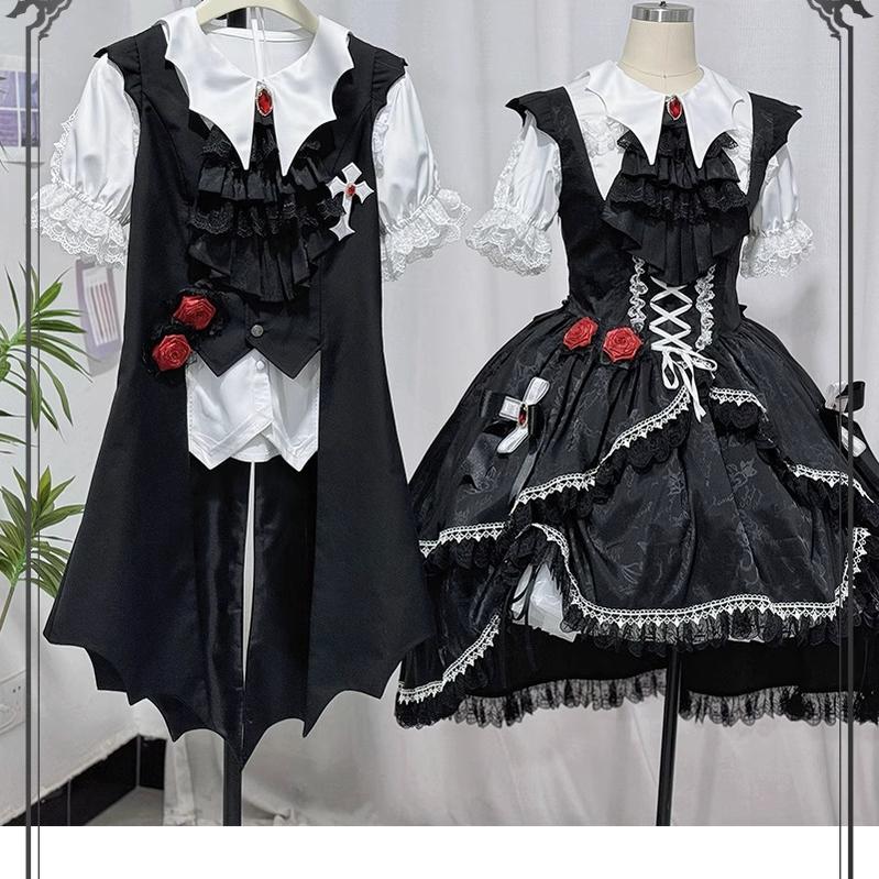 CastleToo - Night Rose - Elegant Ouji Lolita Suits, JSK / Shorts
