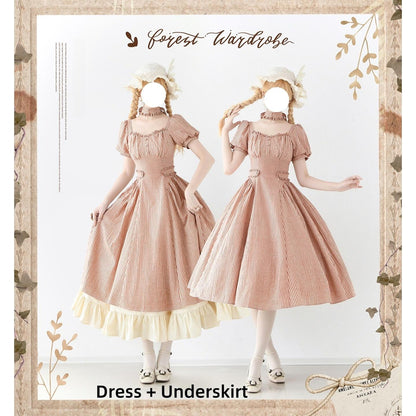 Forest Wardrobe - Chantilly Forest - Classic Lolita OP Dress With Square Neck & Underskirt
