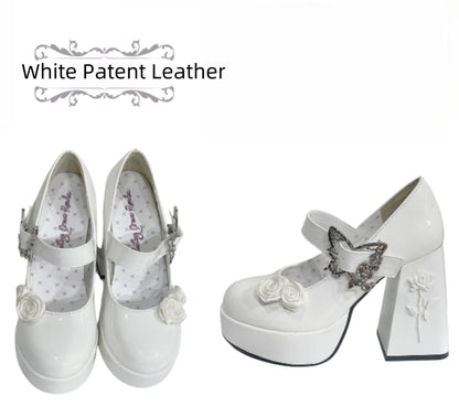 Dreamland - Cyclic Wonders - Elegant Lolita High Platform Shoes with Butterfly and Rose Details