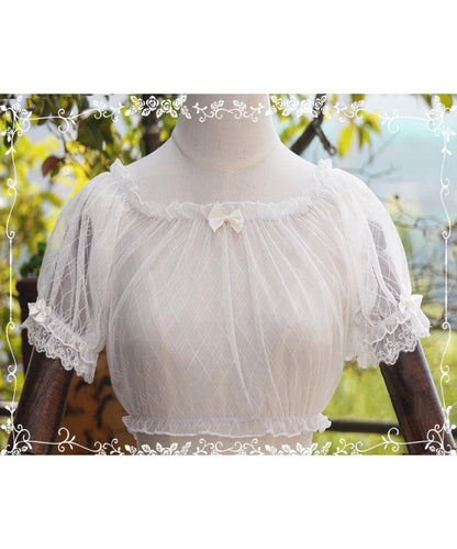 Tiny Garden - Summer Refreshment - Elegant Lolita Summer Lace A-line Neckline Blouse