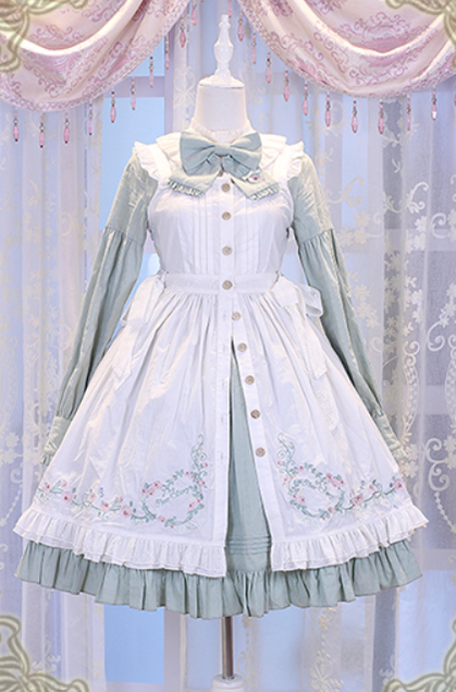 Chess Story - Rosebud Manor Version 2.0 - Vintage Country Lolita Embroidered JSK Smocked Dress