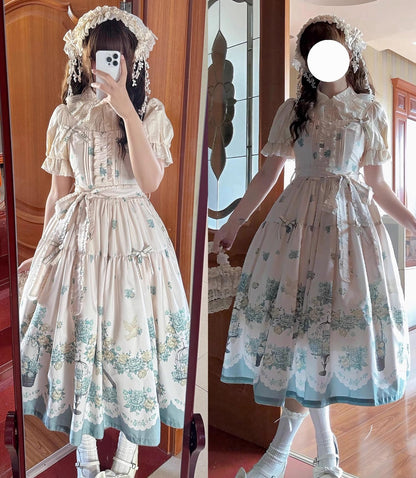 DreamWhale - Floral and Bird Series - Classic Lolita JSK Suit Floral Print Dress