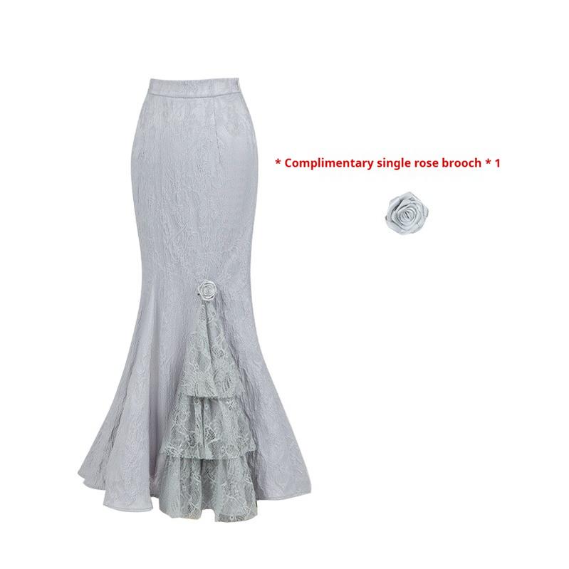 With PUJI - Letter and Poetry ﾂｷ Twilight - Gothic Witch Lolita SK Suit Bodice Mermaid Dress