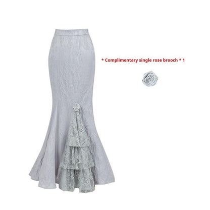 With PUJI - Letter and Poetry ﾂｷ Twilight - Gothic Witch Lolita SK Suit Bodice Mermaid Dress