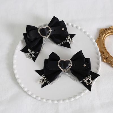 Xiaogui - Dark-themed Gothic Lolita Heart Hair Clips