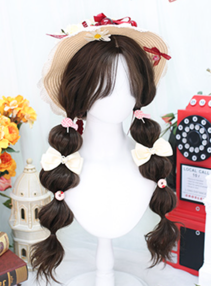Dalao Home - Waffle - Lolita Splayed Bangs Curly Wig