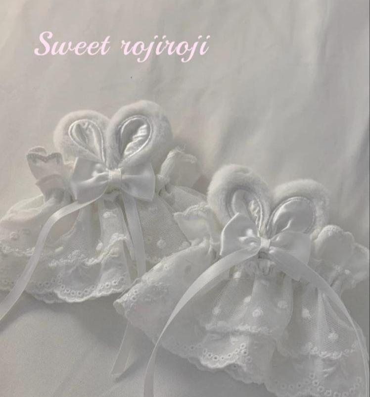 Roji roji - Cute Lolita Bunny Ears Cuffs Lace Summer Butterfly Hand Sleeves