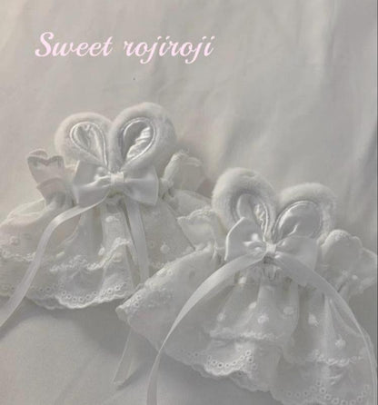 Roji roji - Cute Lolita Bunny Ears Cuffs Lace Summer Butterfly Hand Sleeves