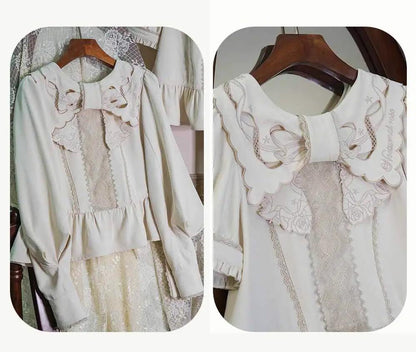 ZeeYe - Night Rose - Classic Lolita Shirt Double Layer Bow Embroidered Versatile Blouse